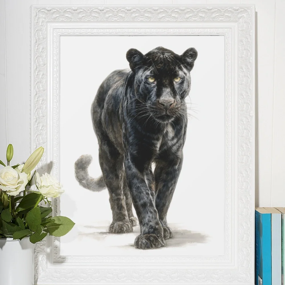 Watercolor Black Jaguar Wall Art Print Unframed - Majestic Jungle Elegance - Picture 6 of 6